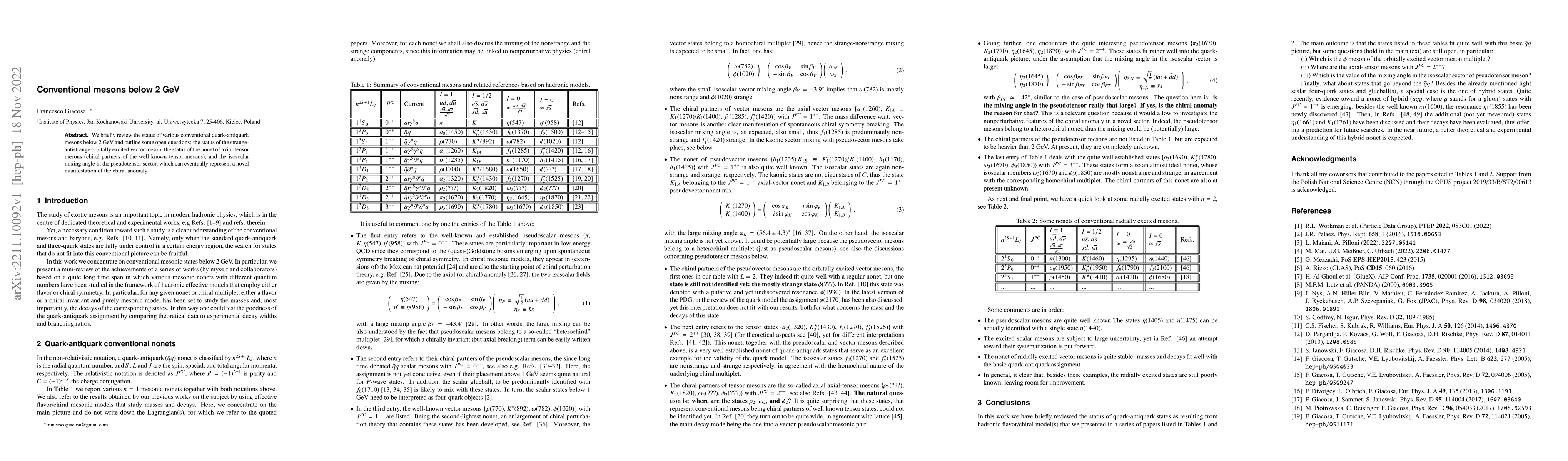 Thumbnail for Conventional mesons below 2 GeV