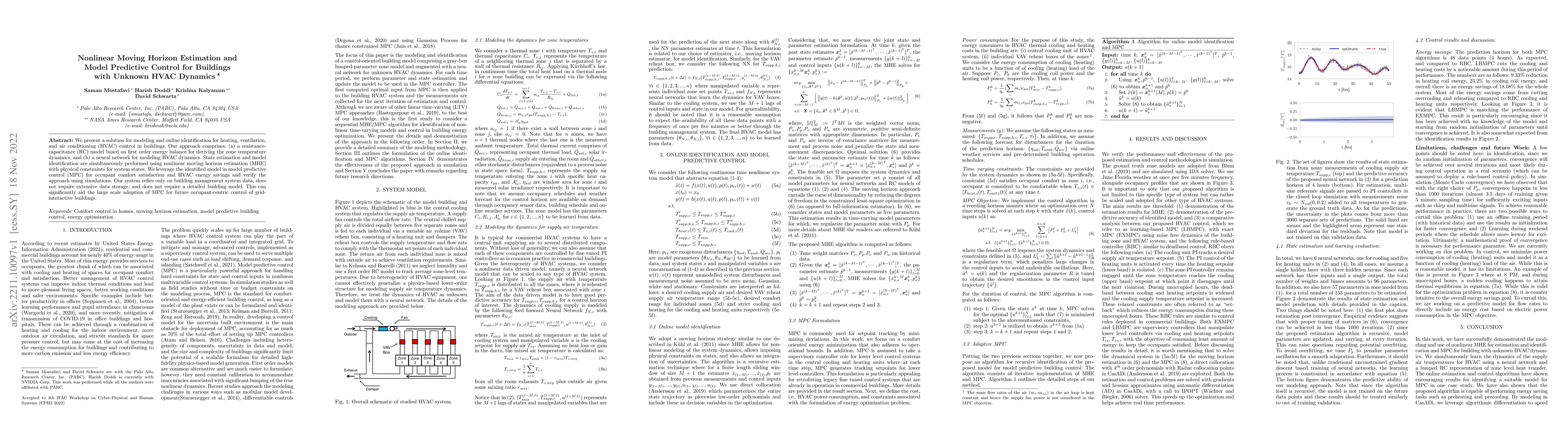 Thumbnail for Nonlinear Moving Horizon Estimation and Model Predictive Control for
  Buildings with Unknown HVAC Dynamics