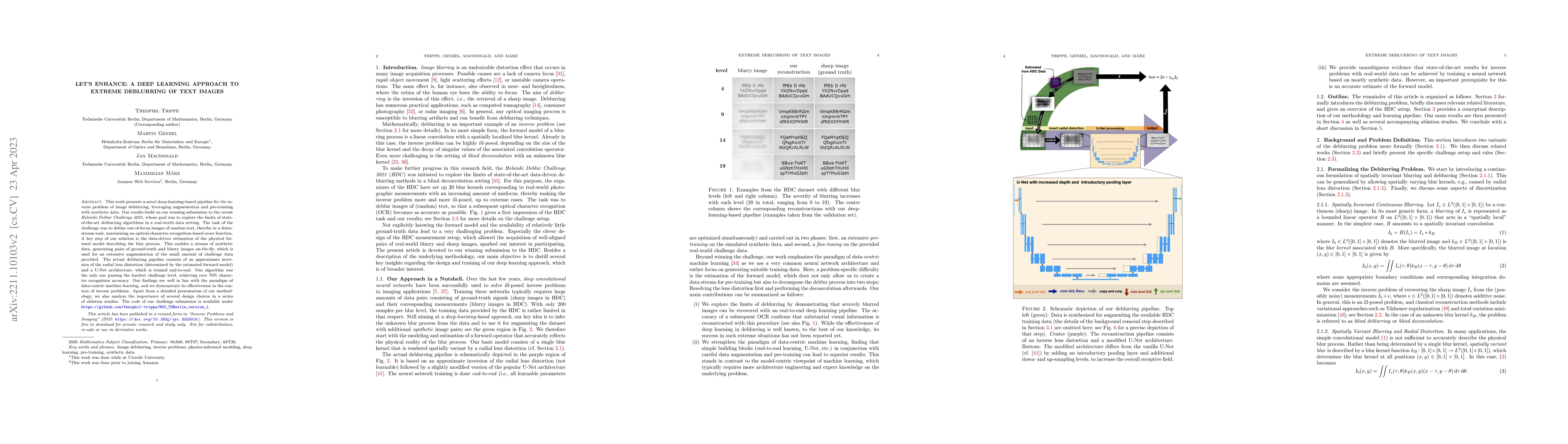 Thumbnail for Let's Enhance: A Deep Learning Approach to Extreme Deblurring of Text
  Images