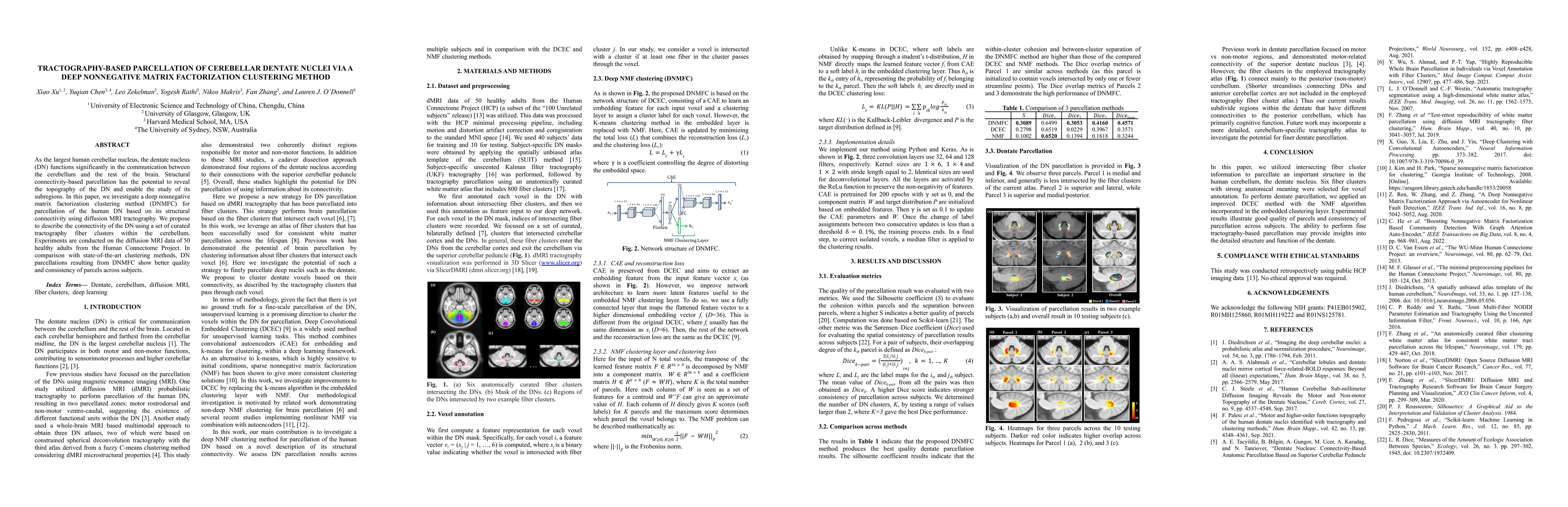 Thumbnail for Tractography-Based Parcellation of Cerebellar Dentate Nuclei via a Deep
  Nonnegative Matrix Factorization Clustering Method