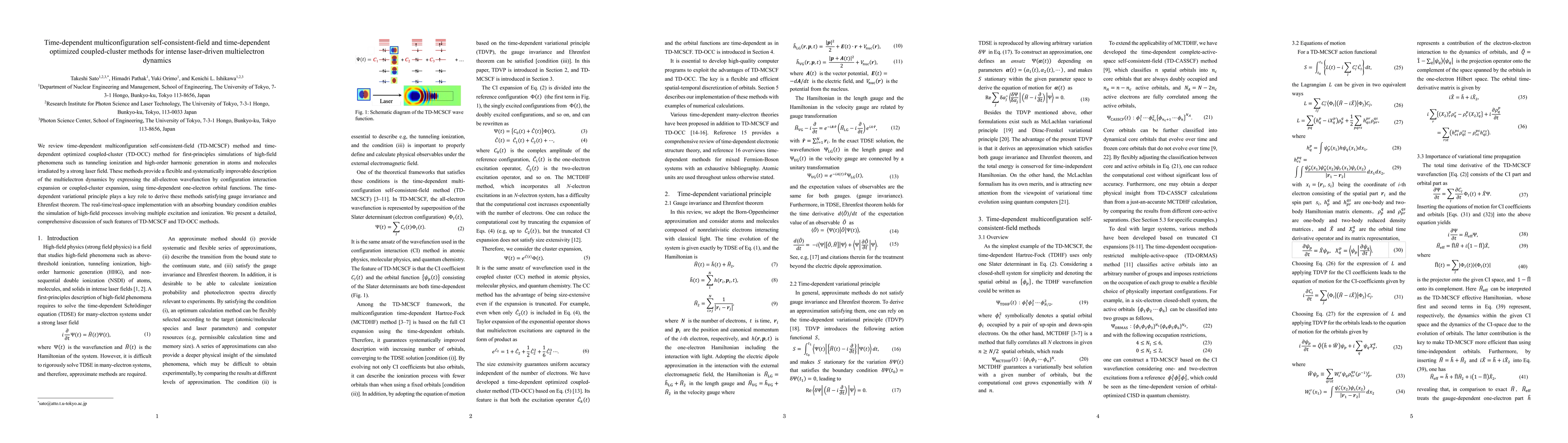 Thumbnail for Time-dependent multiconfiguration self-consistent-field and
  time-dependent optimized coupled-cluster methods for intense laser-driven
  multielectron dynamics