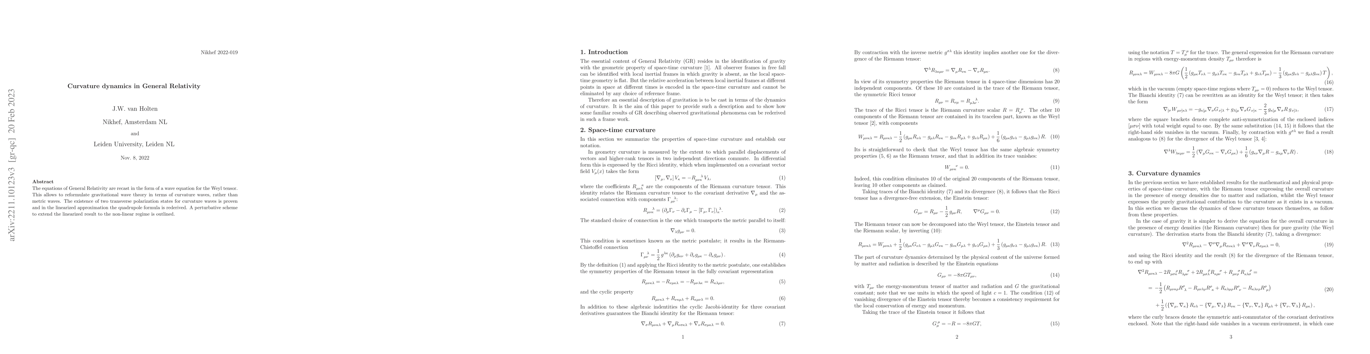 Thumbnail for Curvature dynamics in General Relativity
