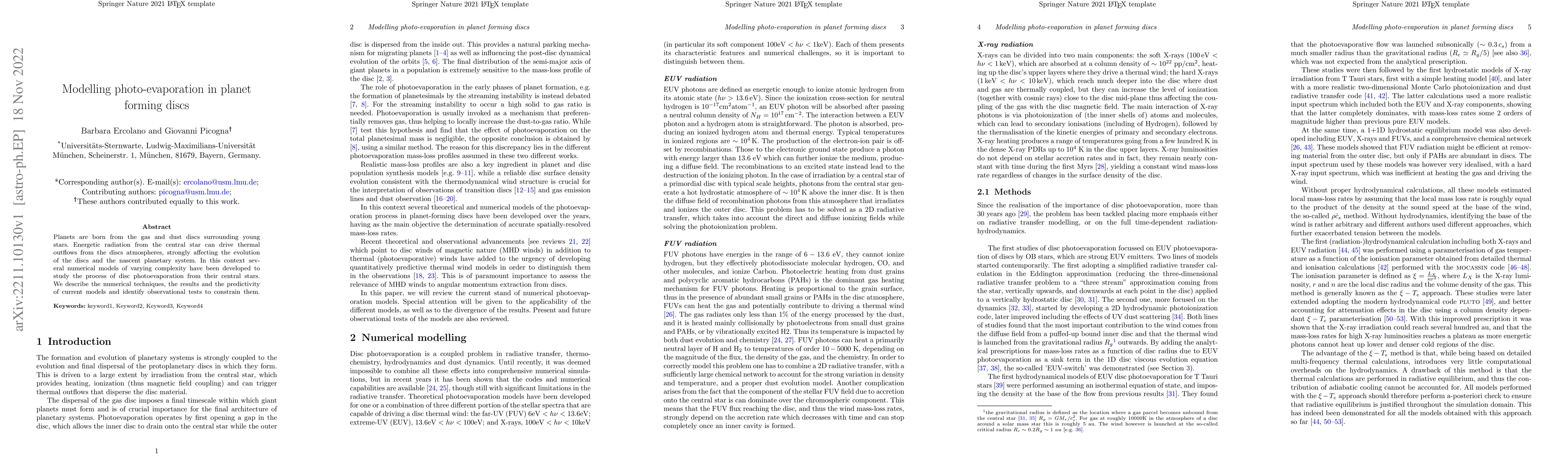 Thumbnail for Modelling photo-evaporation in planet forming discs