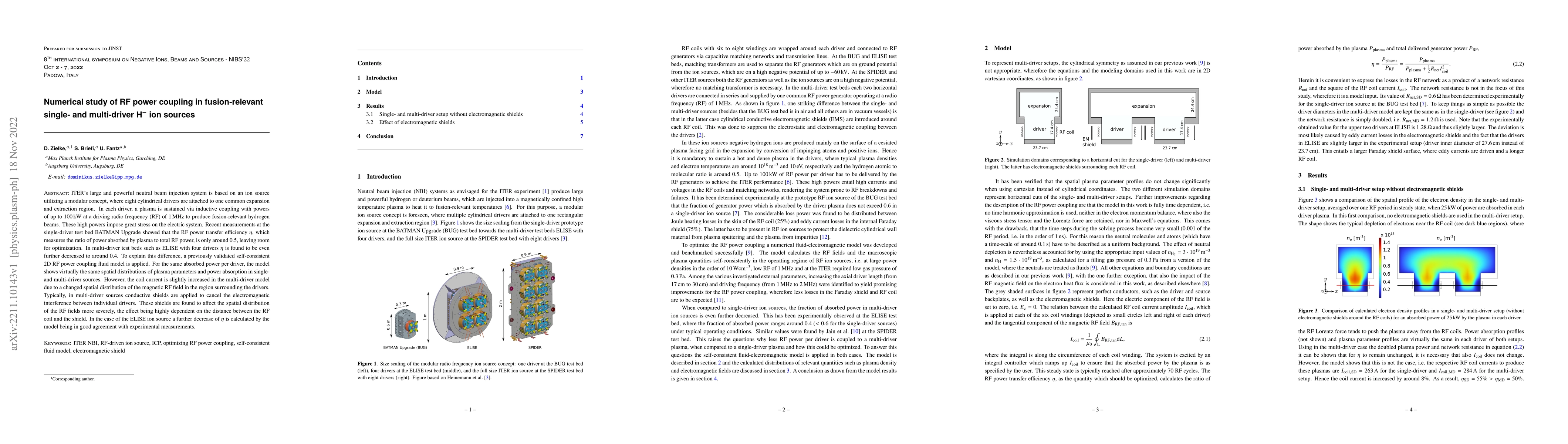 Thumbnail for Numerical study of RF power coupling in fusion-relevant single- and
  multi-driver H$^-$ ion sources