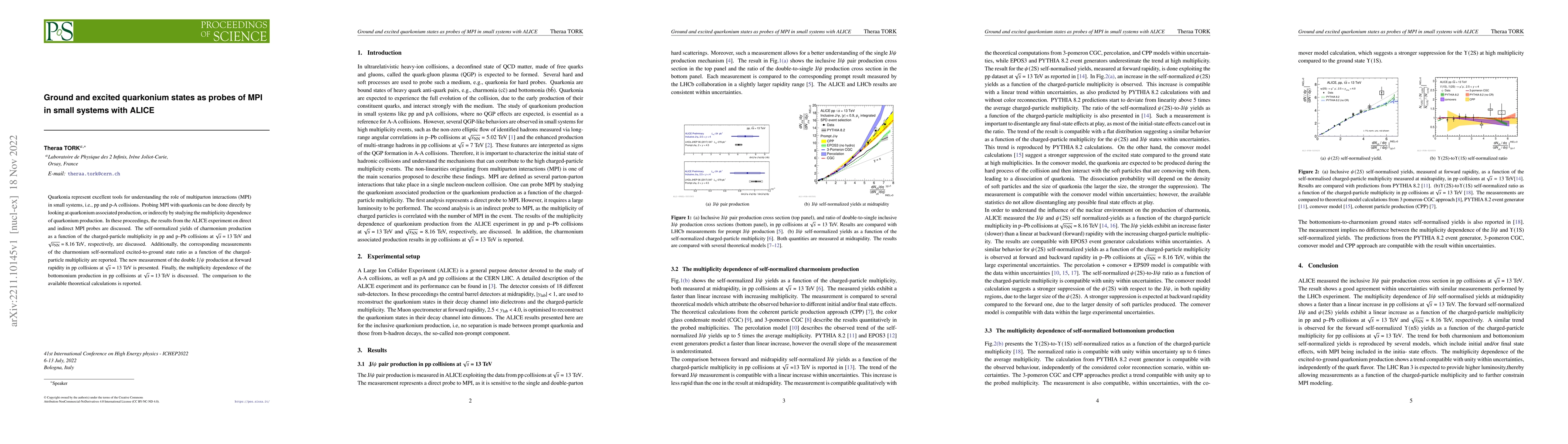 Thumbnail for Ground and excited quarkonium states as probes of MPI in small systems
  with ALICE