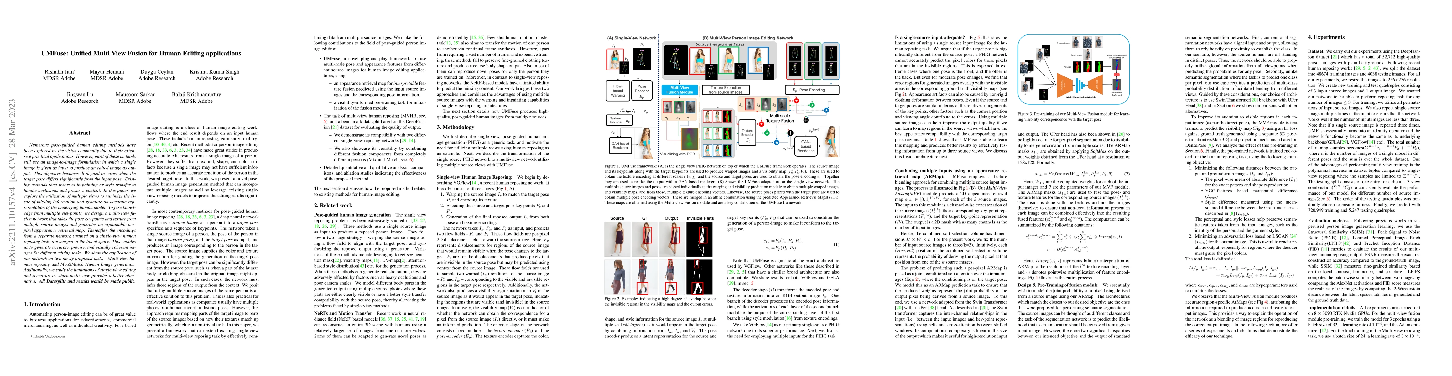 Thumbnail for UMFuse: Unified Multi View Fusion for Human Editing applications
