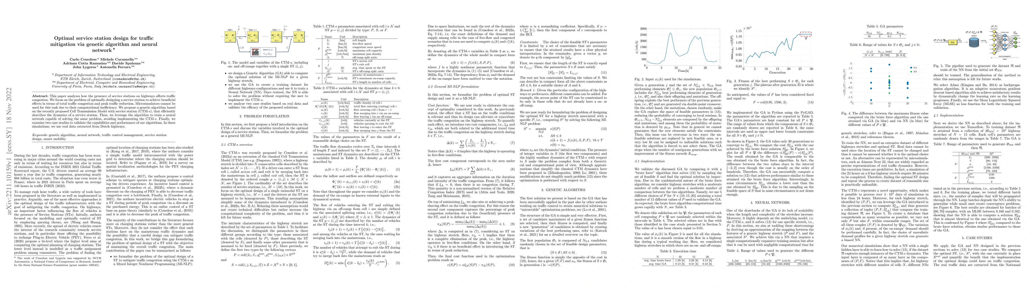 Thumbnail for Optimal service station design for traffic mitigation via genetic
  algorithm and neural network
