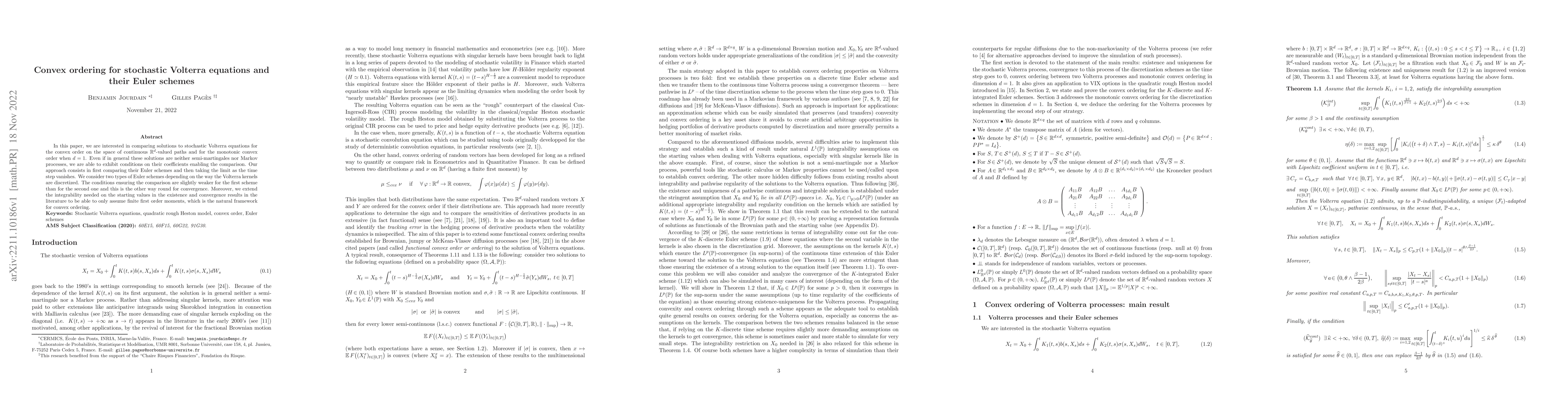 Thumbnail for Convex ordering for stochastic Volterra equations and their Euler
  schemes