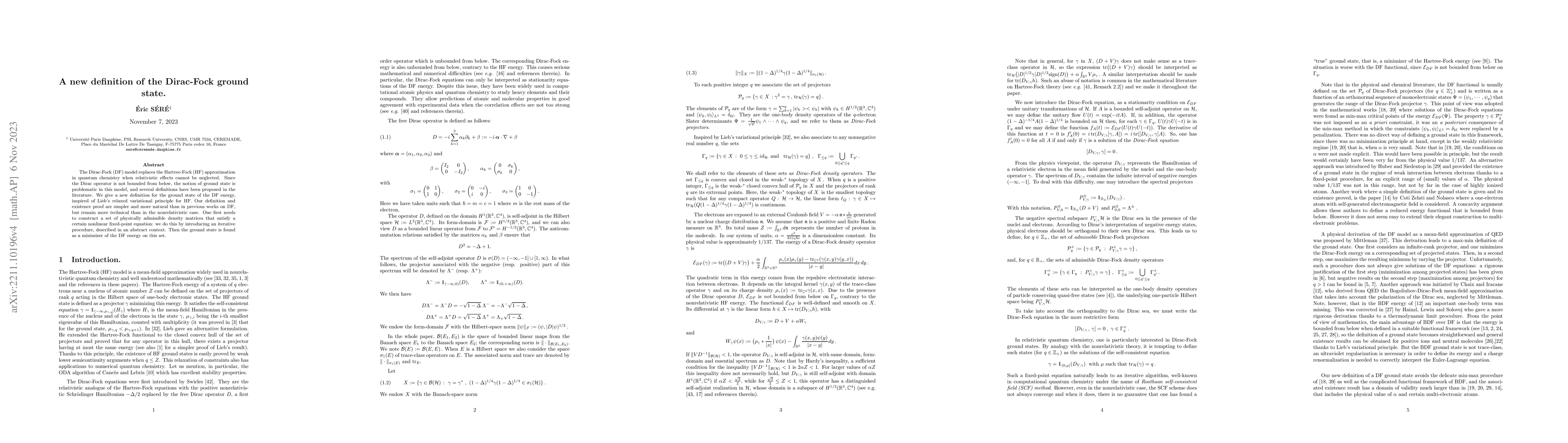 Thumbnail for A new definition of the Dirac-Fock ground state