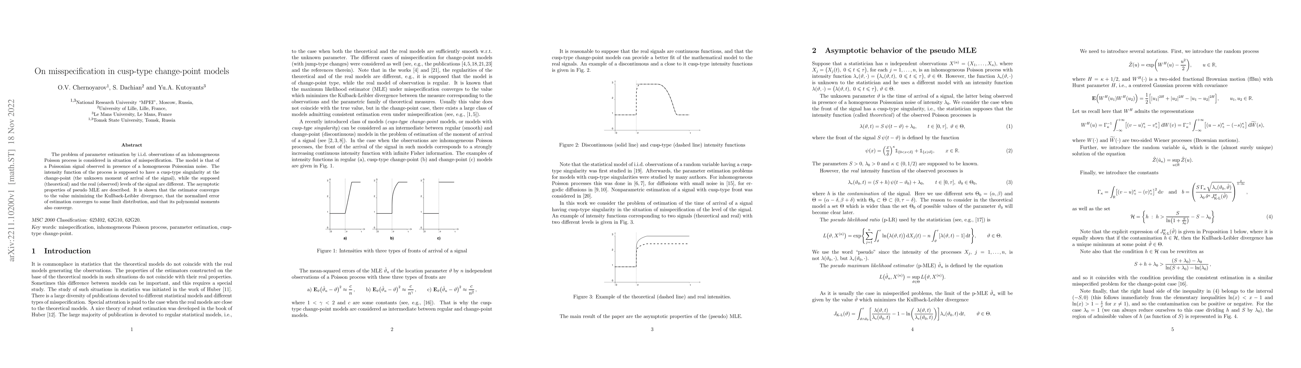 Thumbnail for On misspecification in cusp-type change-point models