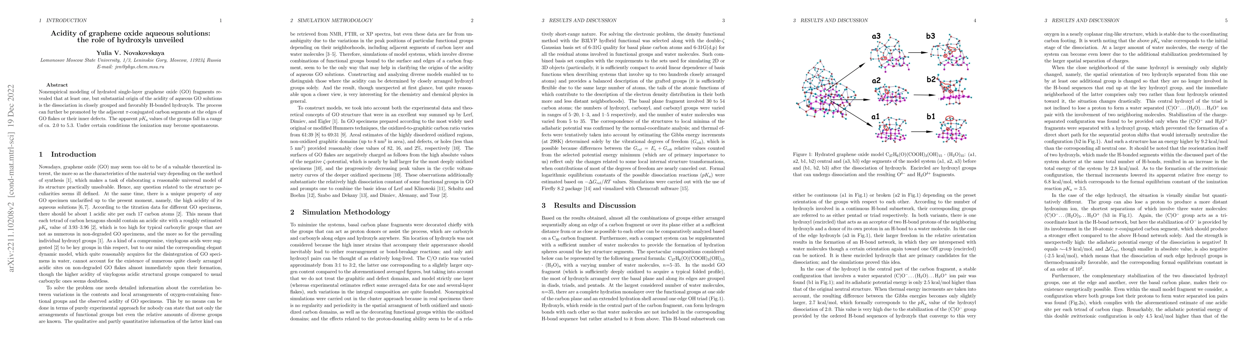 Thumbnail for Acidity of graphene oxide aqueous solutions: the role of hydroxyls
  unveiled