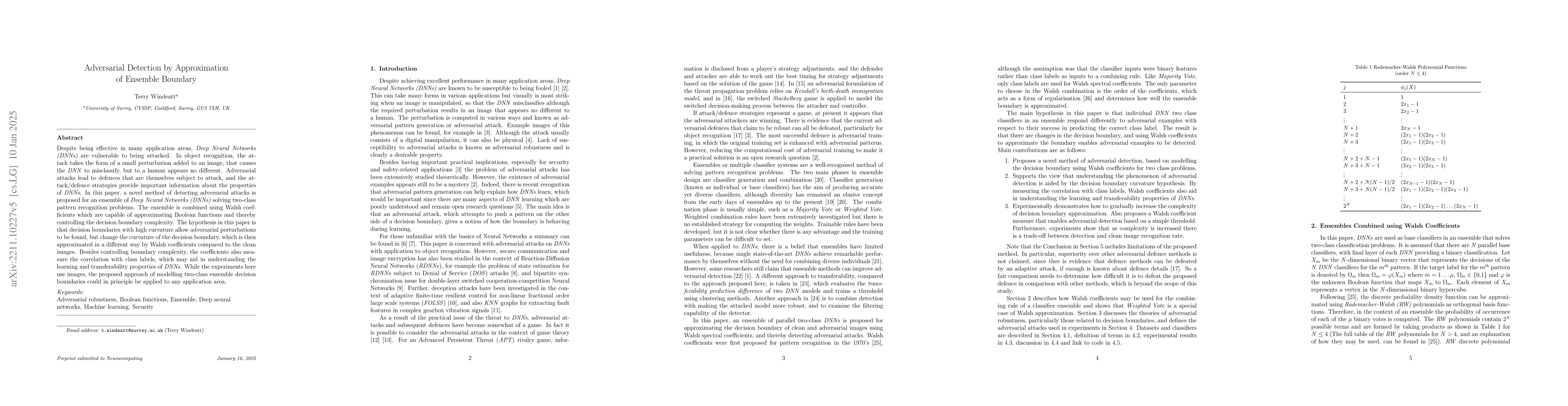 Thumbnail for Adversarial Detection by Approximation of Ensemble Boundary