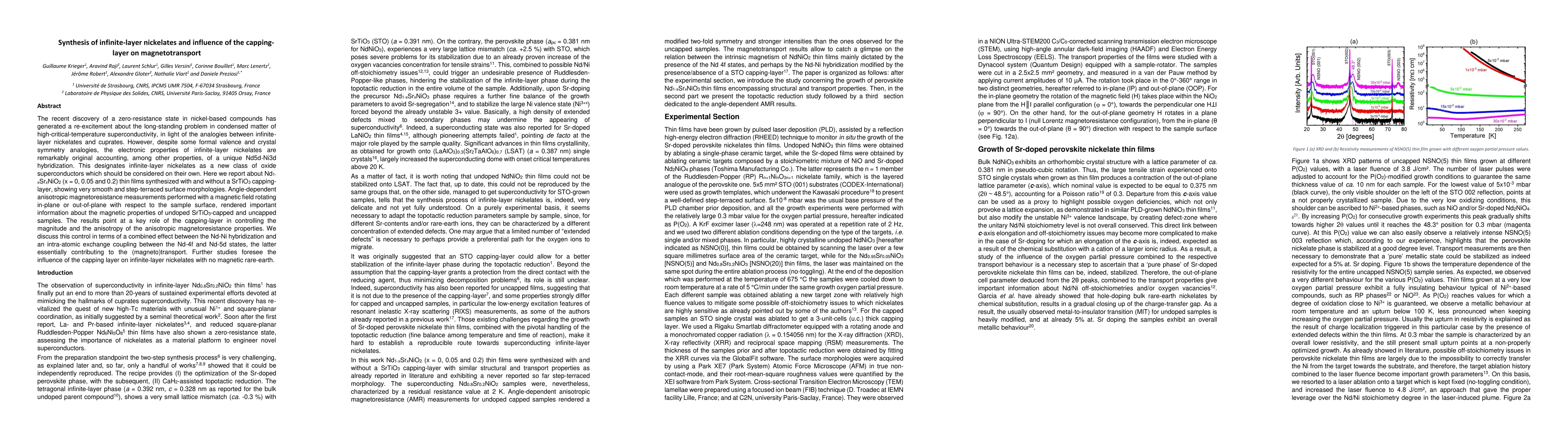 Thumbnail for Synthesis of infinite-layer nickelates and influence of the
  capping-layer on magnetotransport
