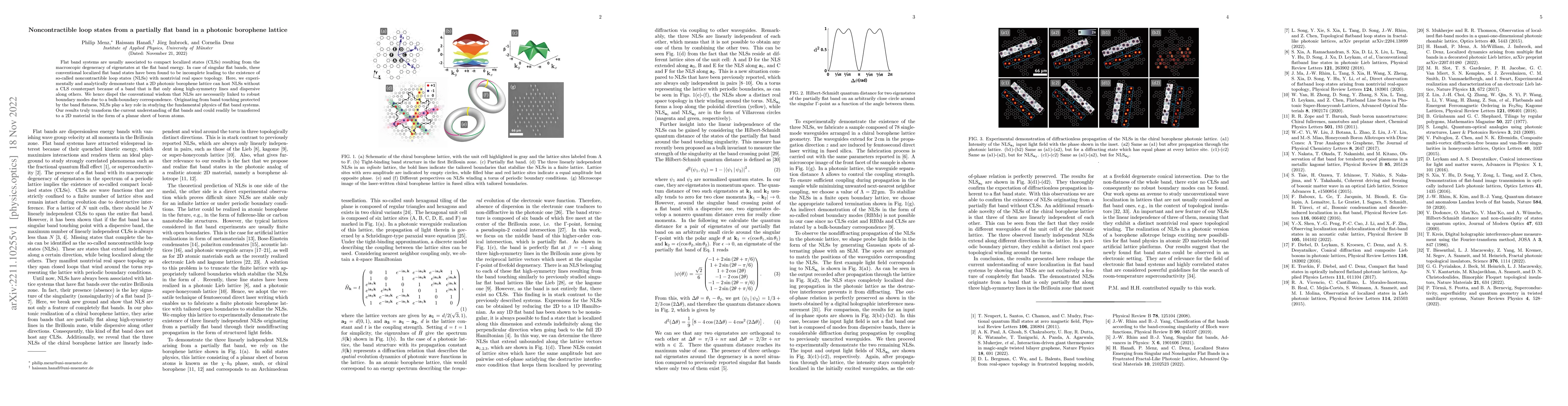 Thumbnail for Noncontractible loop states from a partially flat band in a photonic
  borophene lattice