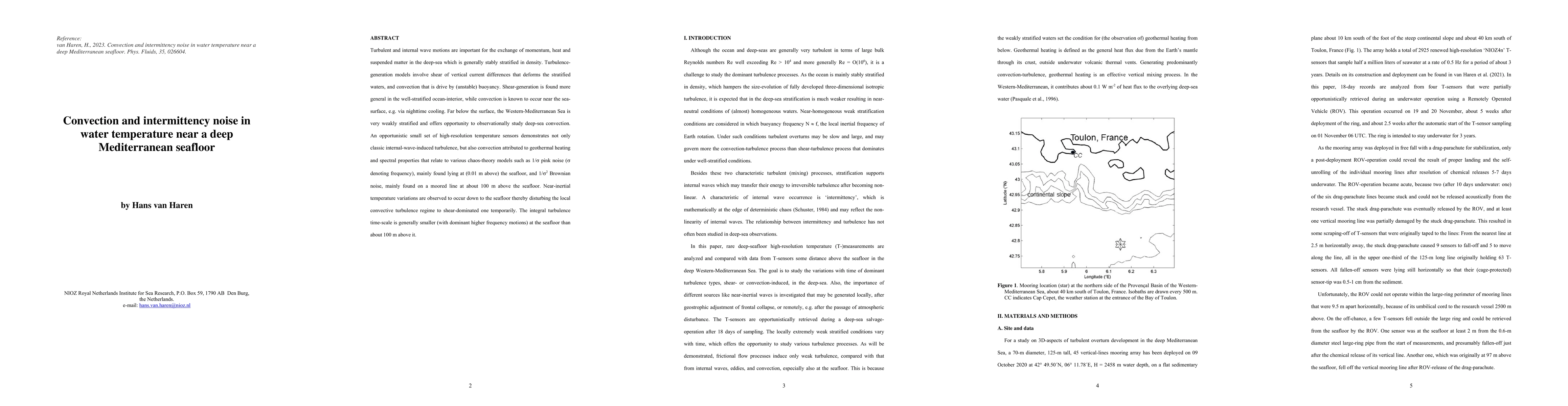 Thumbnail for Convection and intermittency noise in water temperature near a deep
  Mediterranean seafloor