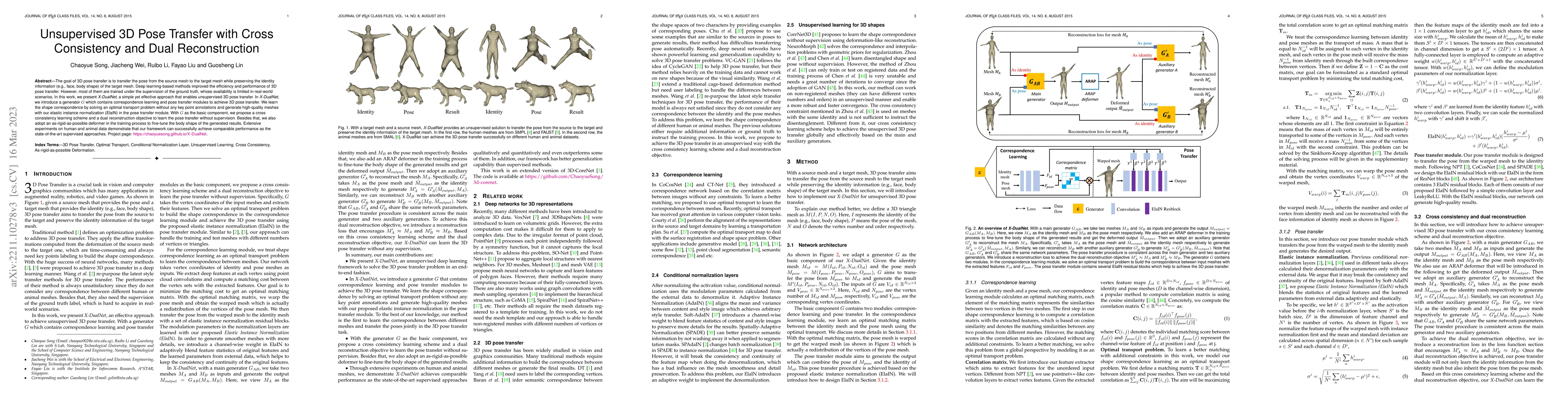 Thumbnail for Unsupervised 3D Pose Transfer with Cross Consistency and Dual
  Reconstruction
