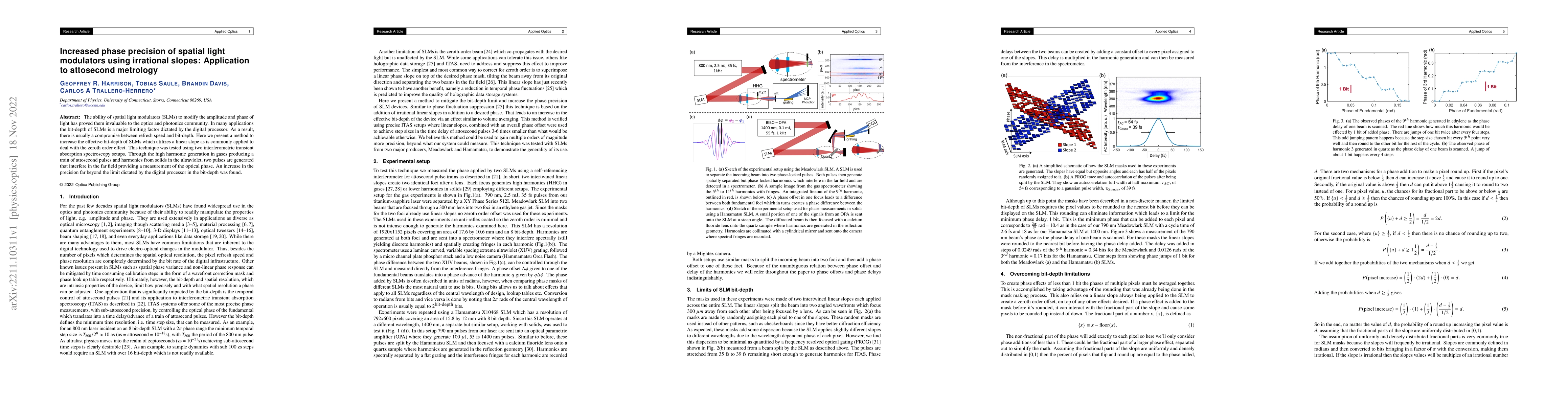Thumbnail for Increased phase precision of spatial light modulators using irrational
  slopes: Application to attosecond metrology