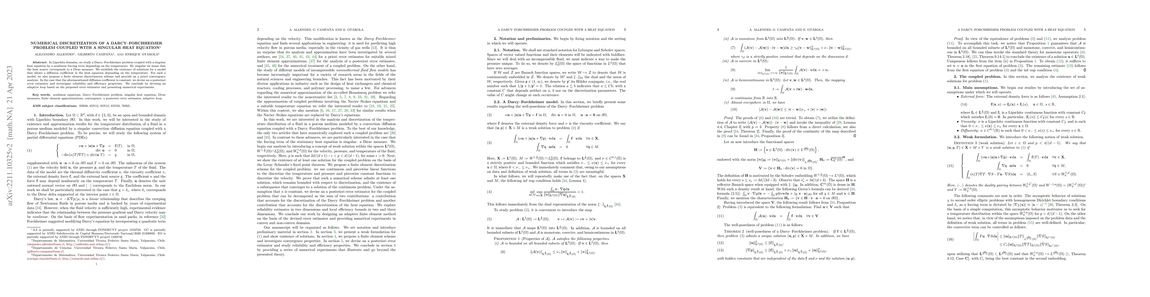 Thumbnail for Numerical discretization of a Darcy-Forchheimer problem coupled with a
  singular heat equation