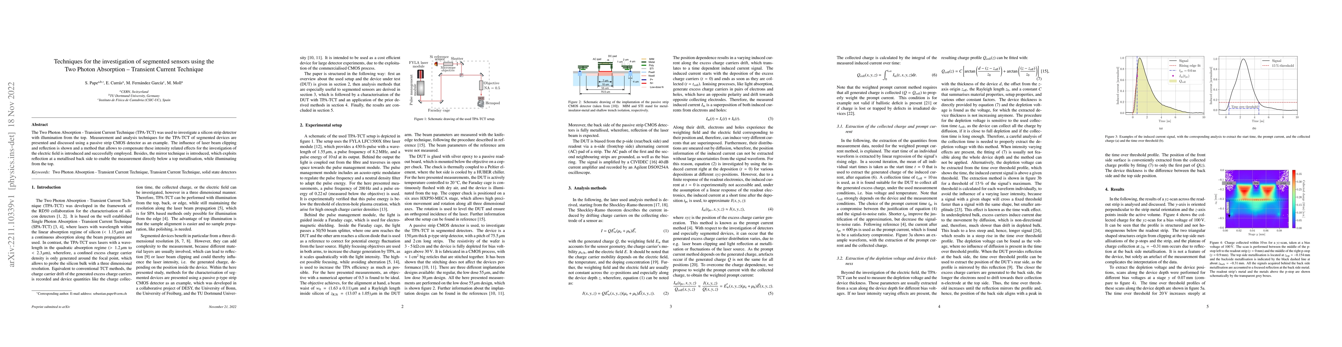 Thumbnail for Techniques for the investigation of segmented sensors using the Two
  Photon Absorption -- Transient Current Technique