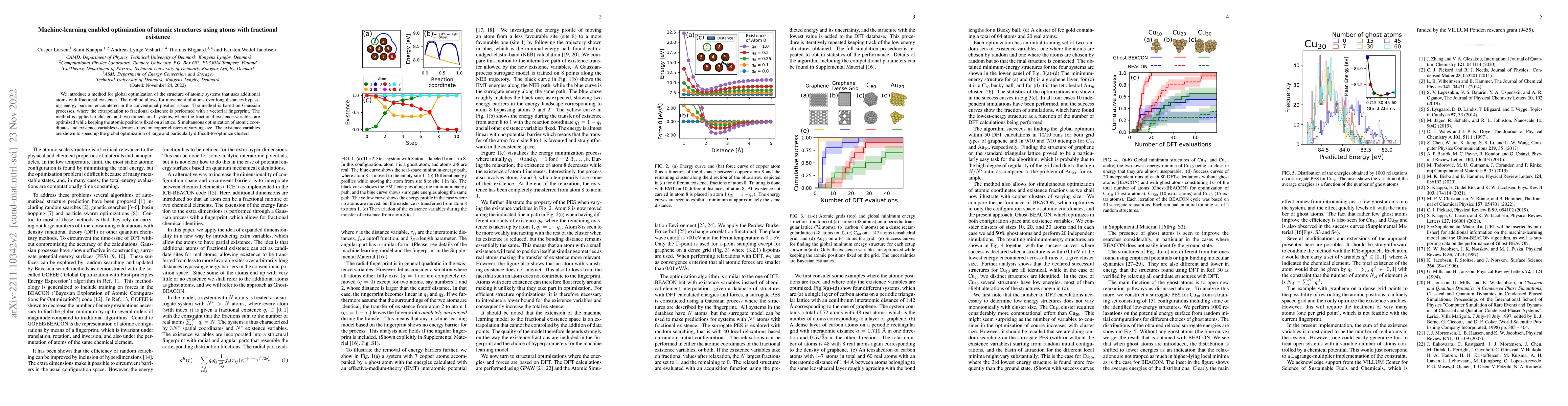 Thumbnail for Machine-learning enabled optimization of atomic structures using atoms
  with fractional existence