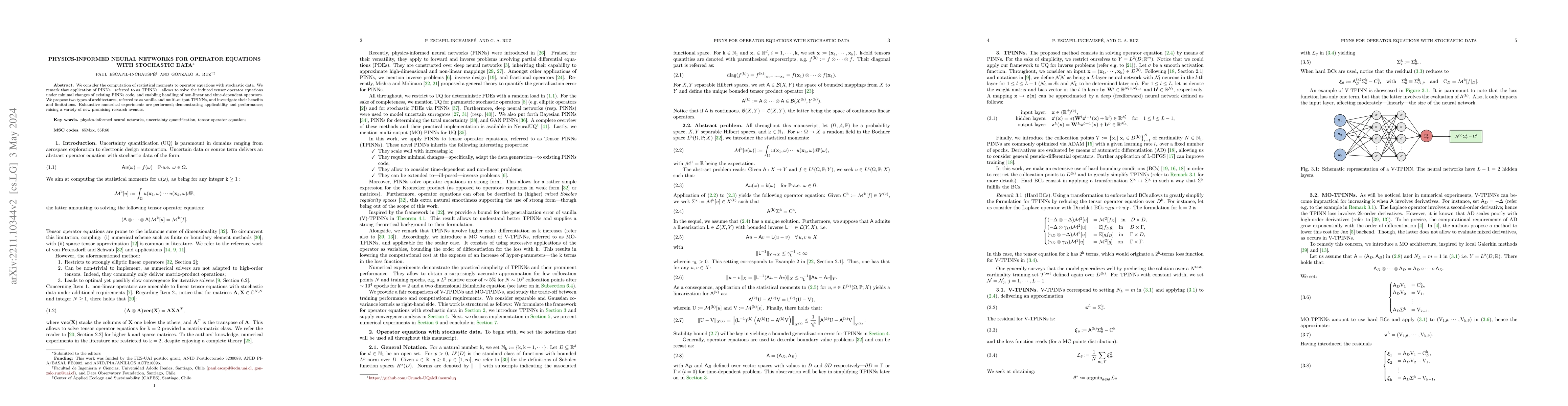 Thumbnail for Physics-informed neural networks for operator equations with stochastic
  data