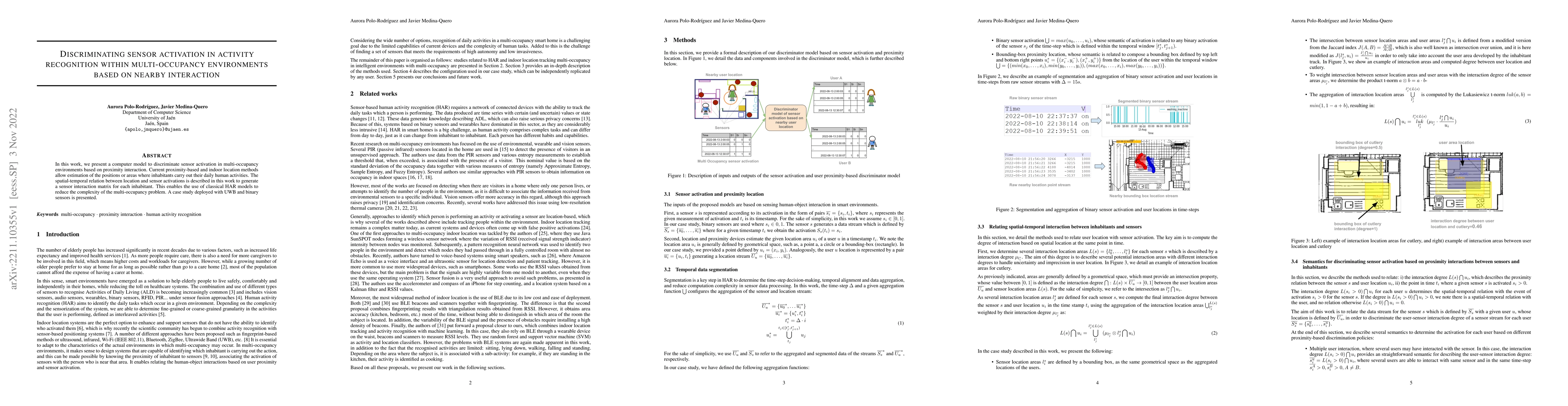 Thumbnail for Discriminating sensor activation in activity recognition within
  multi-occupancy environments based on nearby interaction