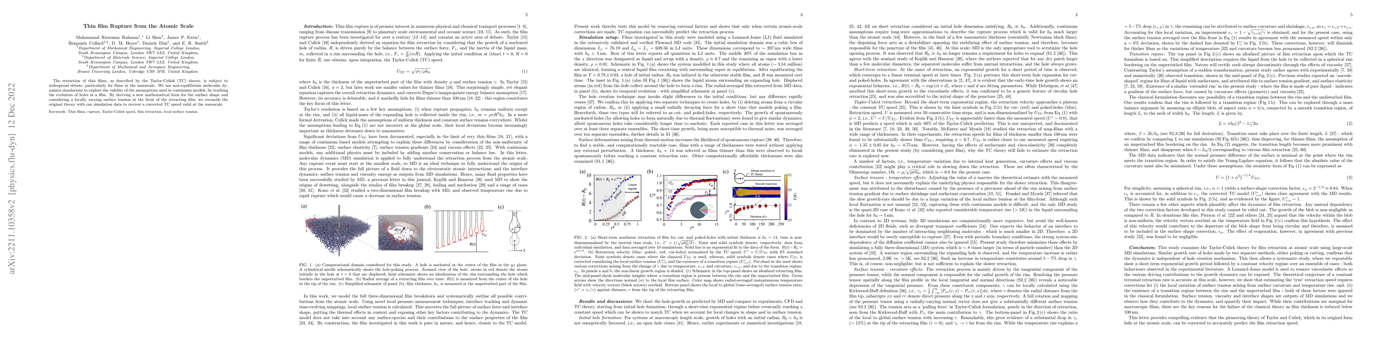 Thumbnail for Thin Film Rupture from the Atomic Scale