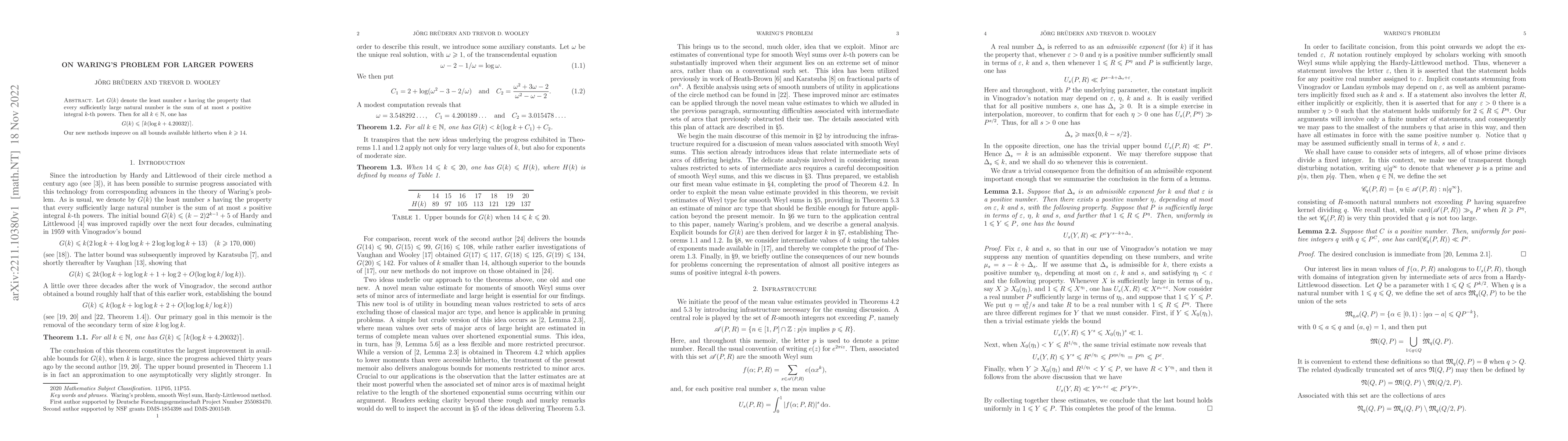 Thumbnail for On Waring's problem for larger powers