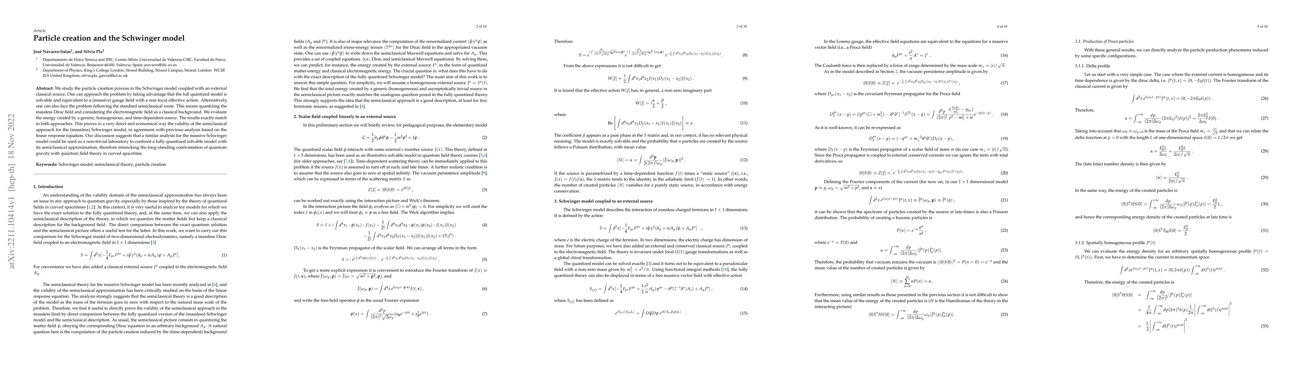 Thumbnail for Particle creation and the Schwinger model