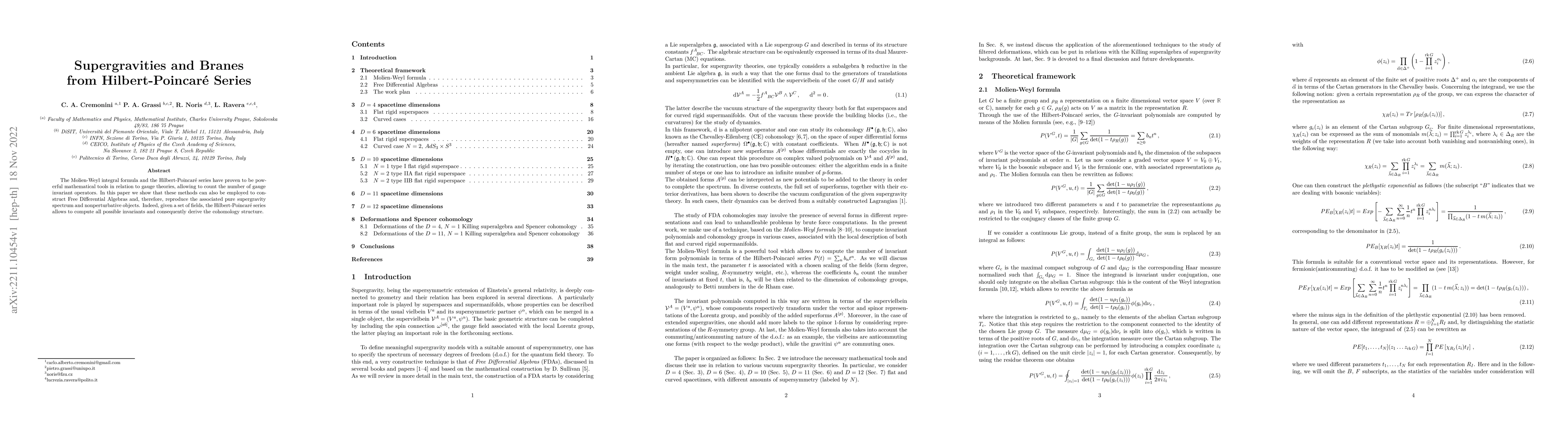 Thumbnail for Supergravities and Branes from Hilbert-Poincar\'e Series