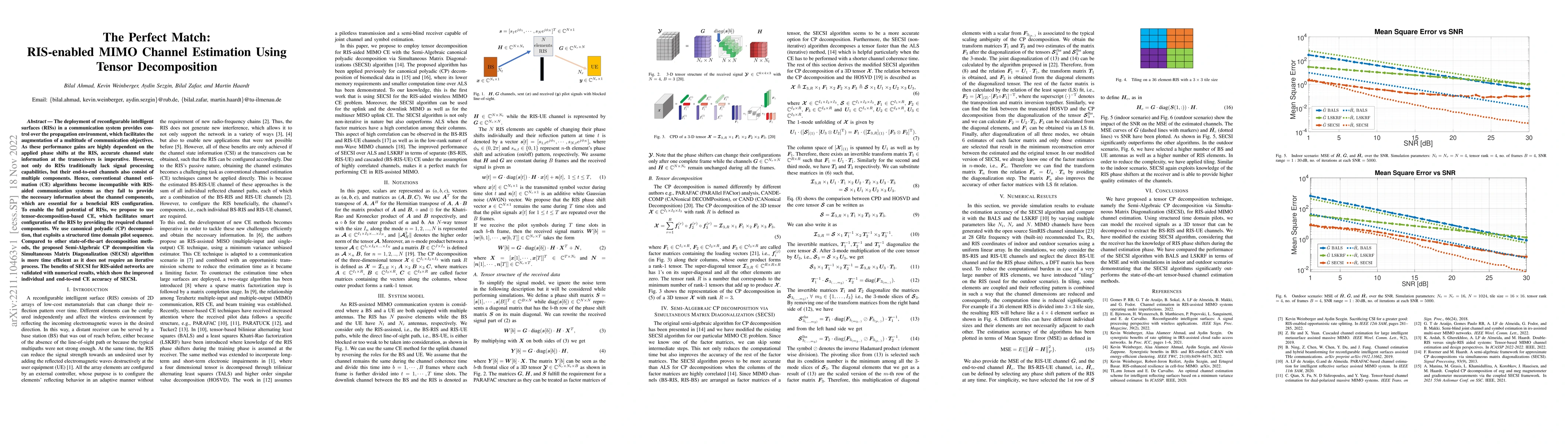 Thumbnail for The Perfect Match: RIS-enabled MIMO Channel Estimation Using Tensor
  Decomposition
