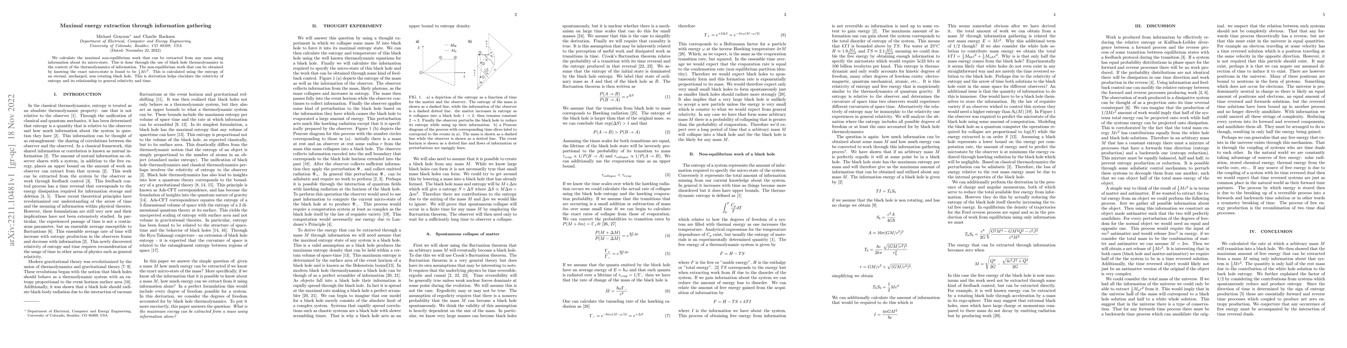 Thumbnail for Maximal energy extraction through information gathering