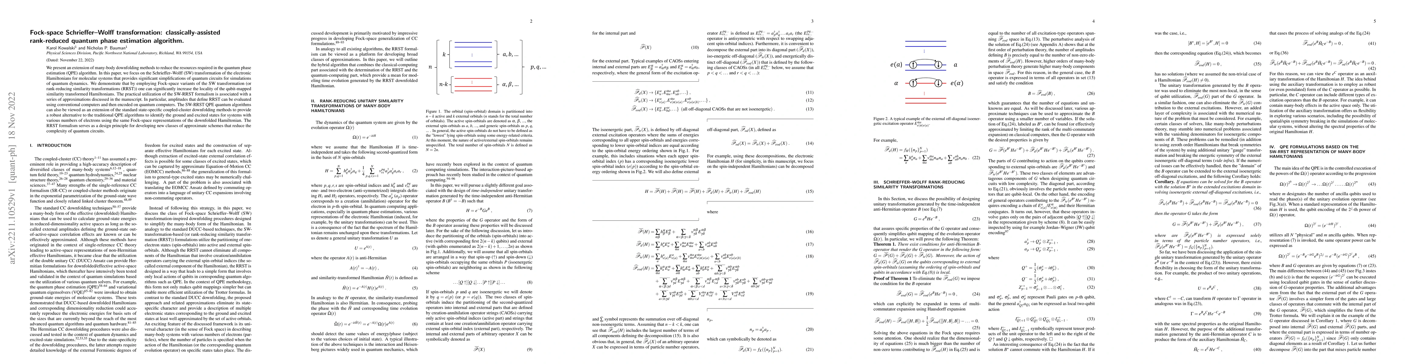 Thumbnail for Fock-space Schrieffer--Wolff transformation: classically-assisted
  rank-reduced quantum phase estimation algorithm
