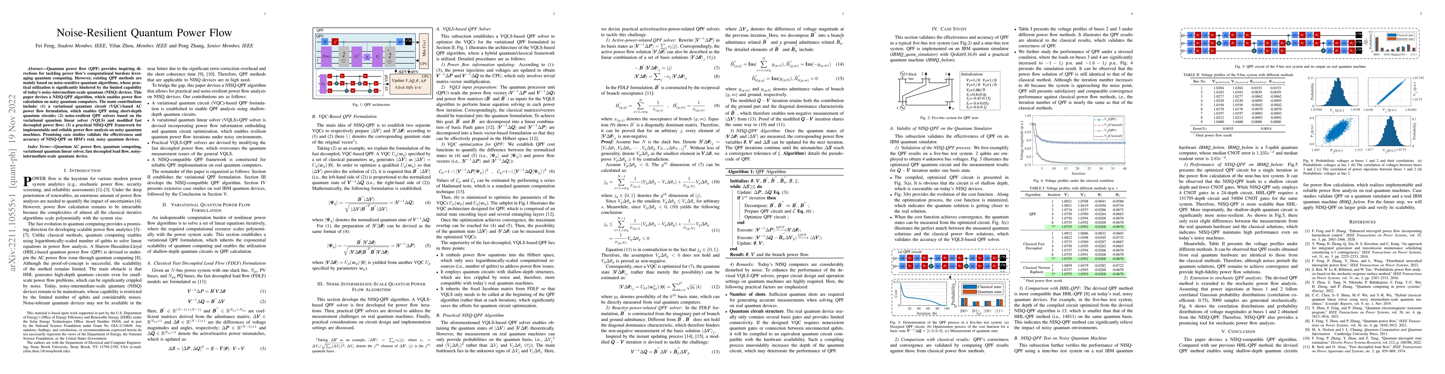 Thumbnail for Noise-Resilient Quantum Power Flow