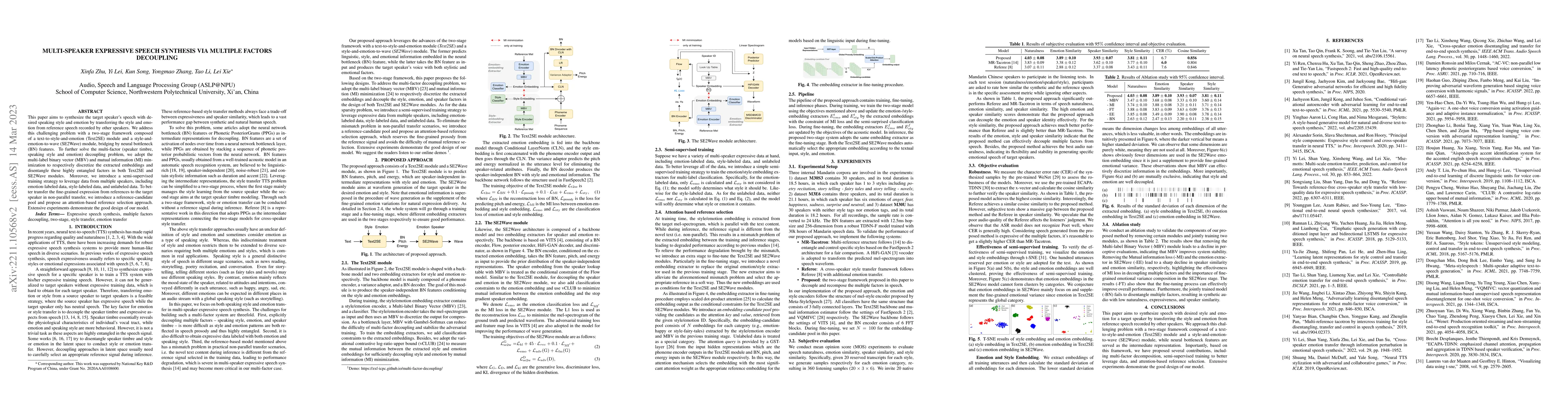 Thumbnail for Multi-Speaker Expressive Speech Synthesis via Multiple Factors
  Decoupling