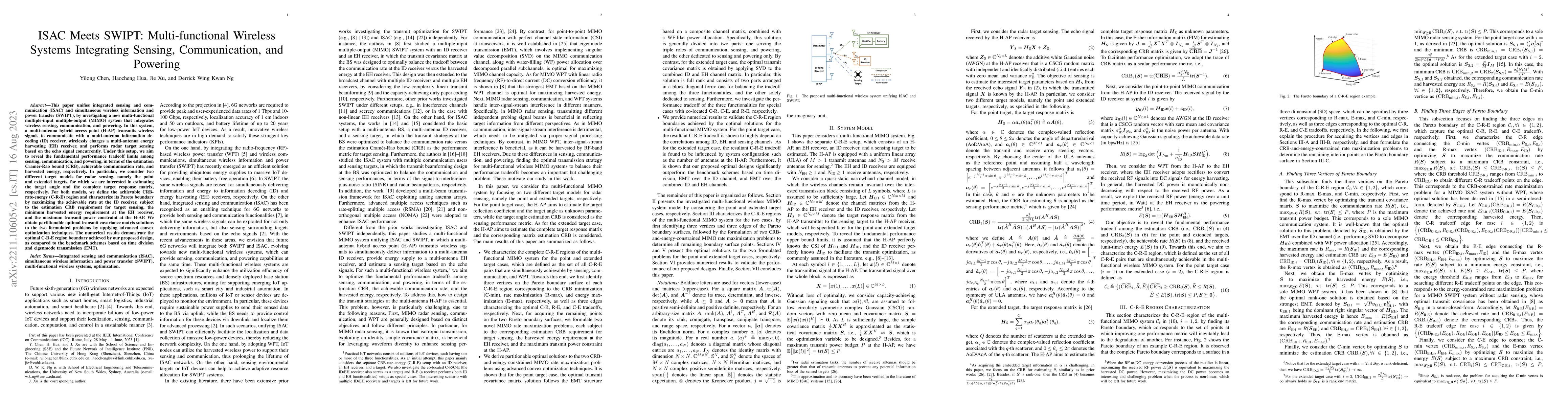 Thumbnail for ISAC Meets SWIPT: Multi-functional Wireless Systems Integrating Sensing,
  Communication, and Powering