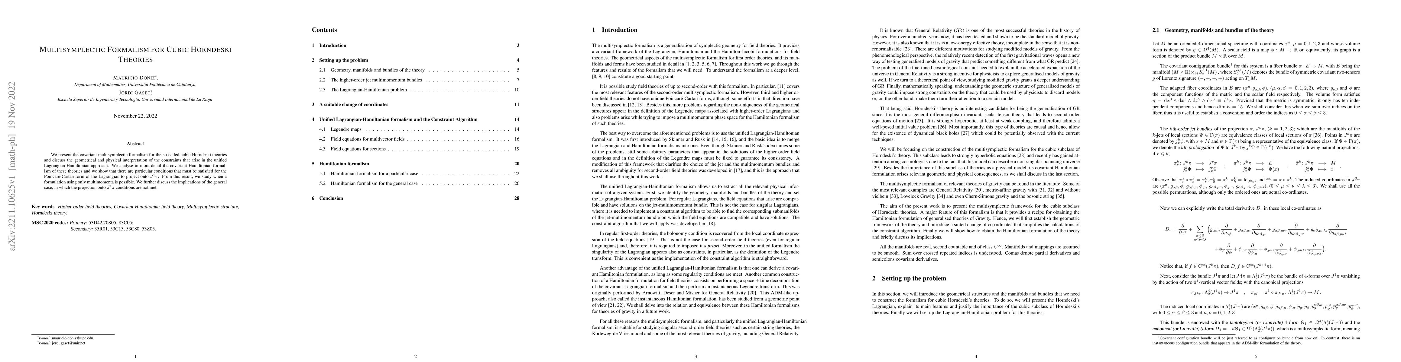 Thumbnail for Multisymplectic Formalism for Cubic Horndeski Theories