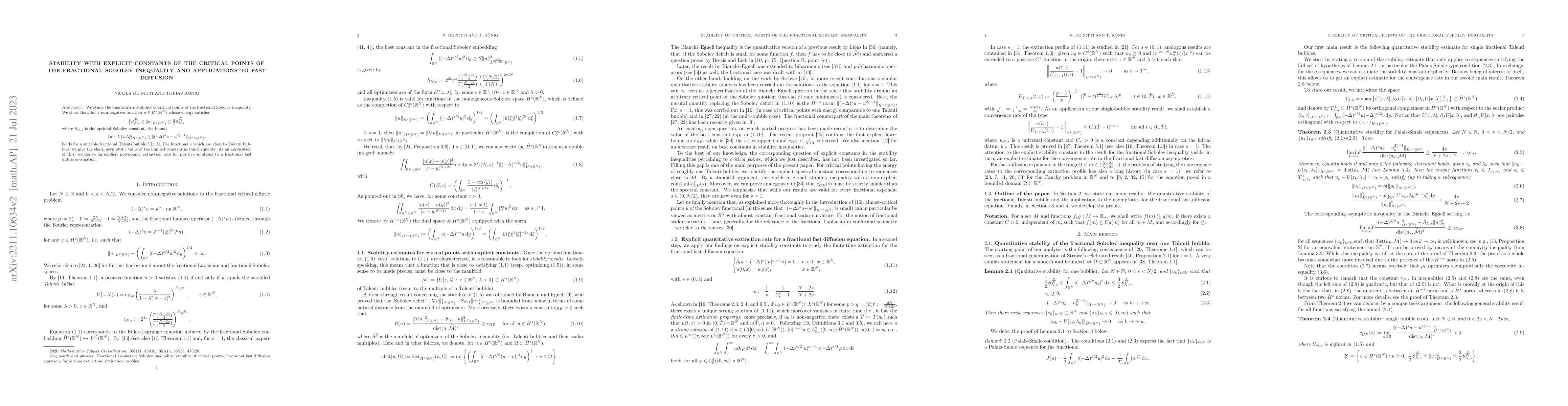 Thumbnail for Stability with explicit constants of the critical points of the
  fractional Sobolev inequality and applications to fast diffusion