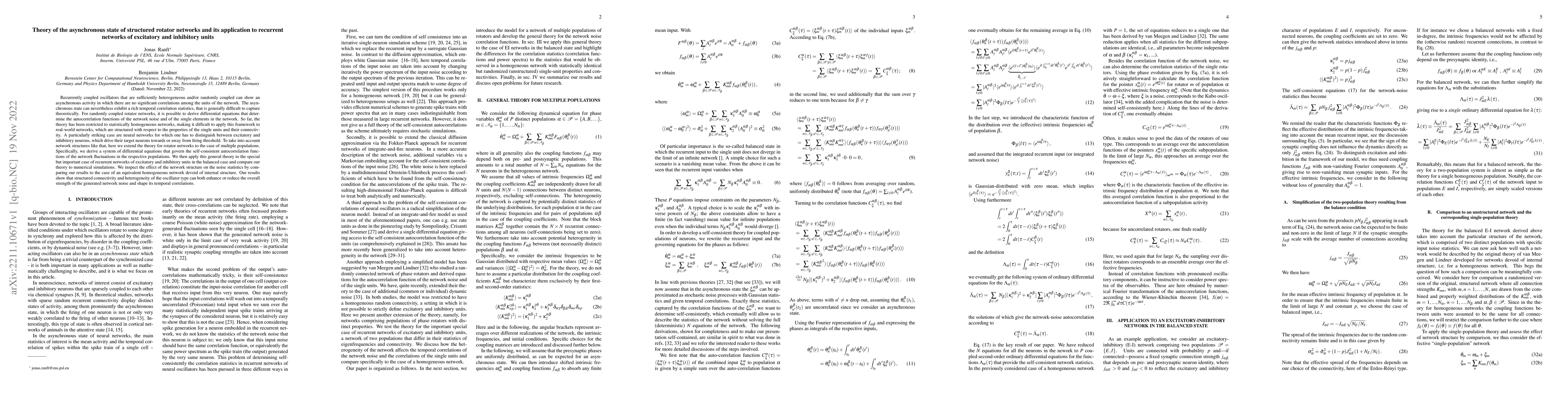 Thumbnail for Theory of the asynchronous state of structured rotator networks and its
  application to recurrent networks of excitatory and inhibitory units
