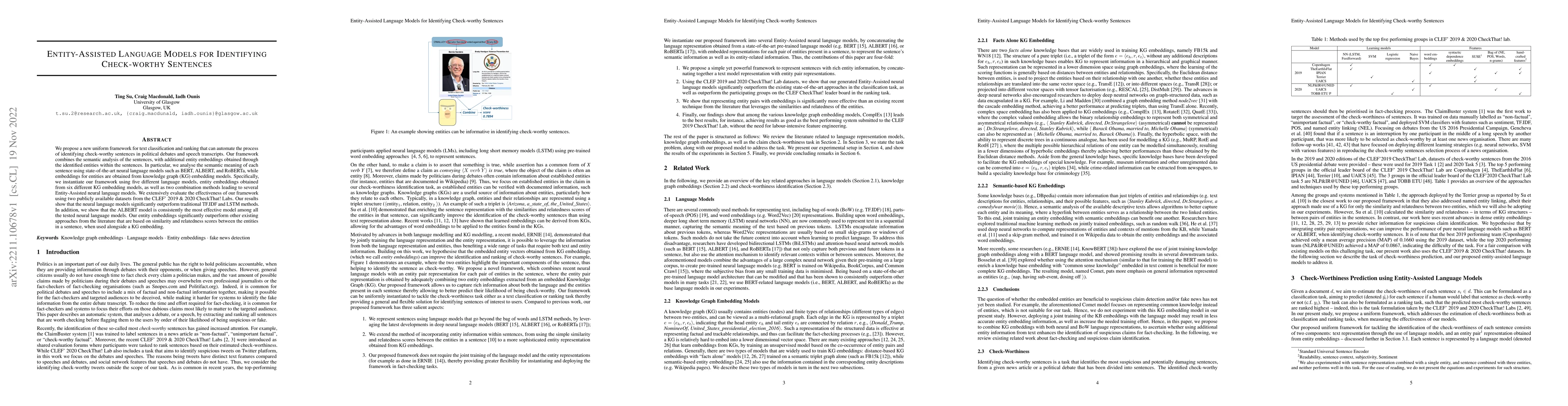 Thumbnail for Entity-Assisted Language Models for Identifying Check-worthy Sentences