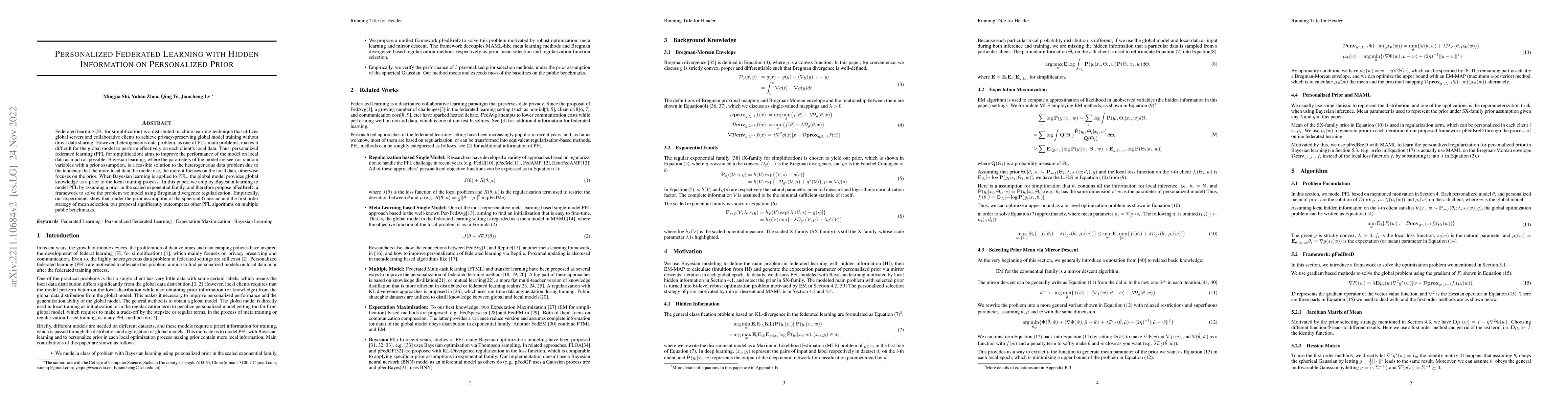 Thumbnail for Personalized Federated Learning with Hidden Information on Personalized
  Prior