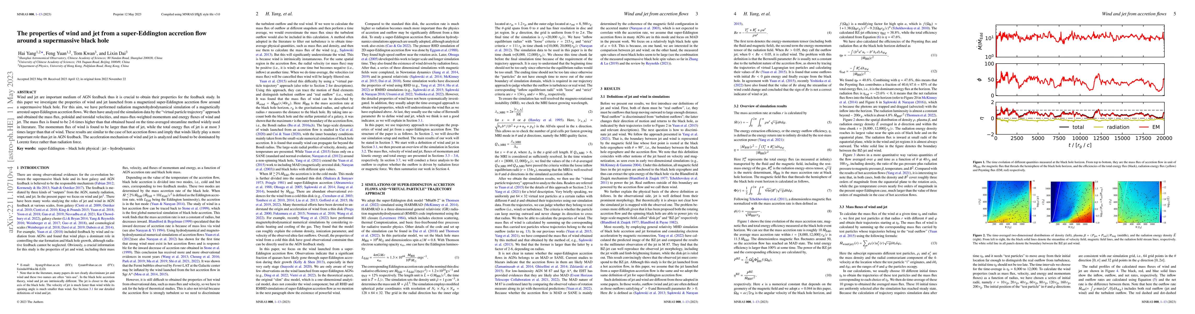 Thumbnail for The properties of wind and jet from a super-Eddington accretion flow
  around a supermassive black hole