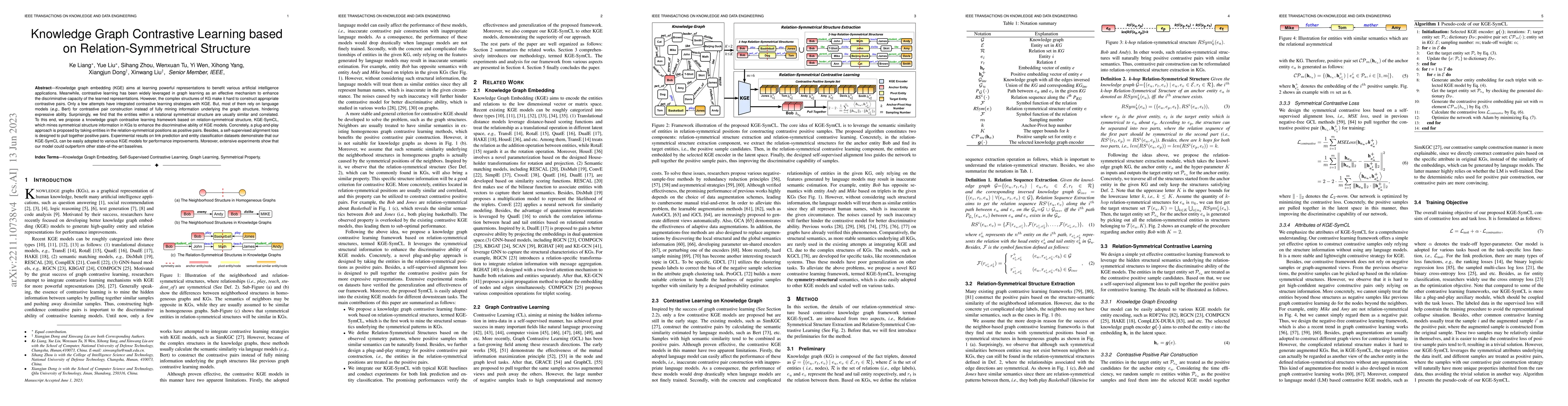 Thumbnail for Knowledge Graph Contrastive Learning Based on Relation-Symmetrical
  Structure
