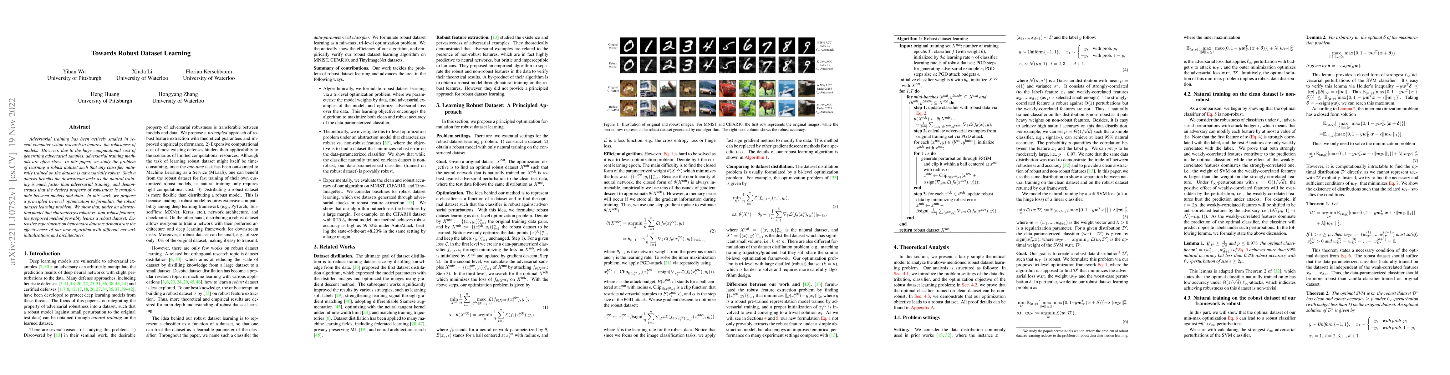 Thumbnail for Towards Robust Dataset Learning