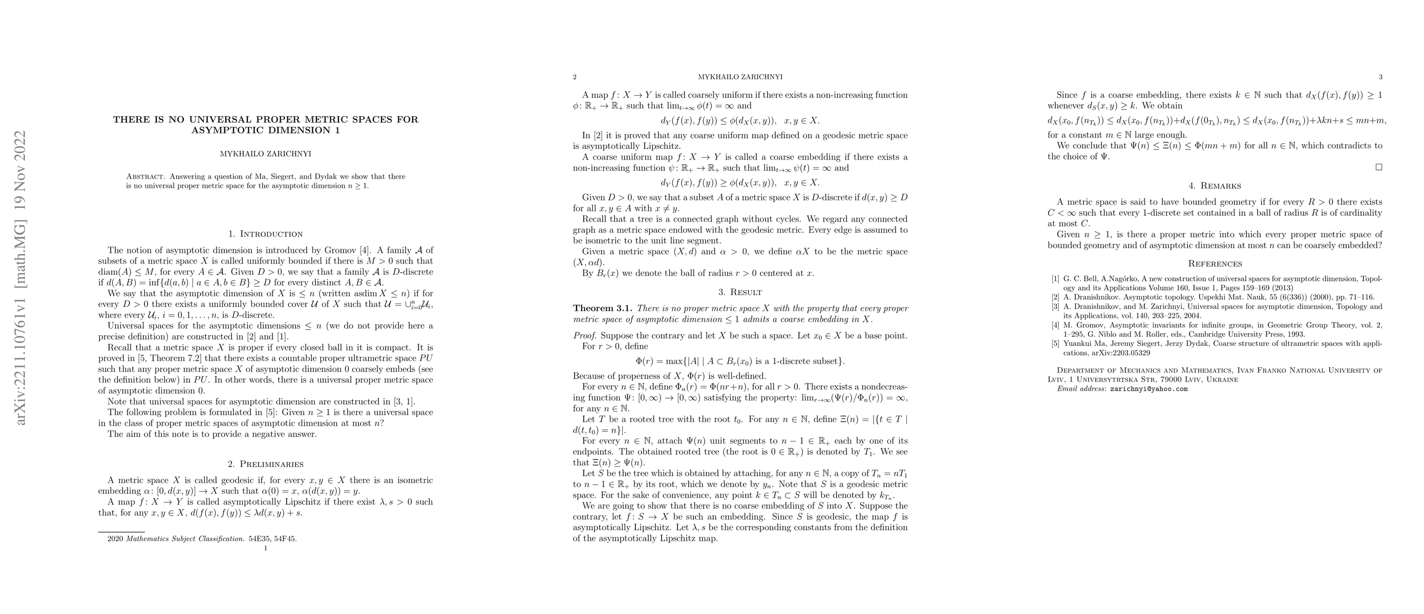 Thumbnail for There is no universal proper metric spaces for asymptotic dimension 1