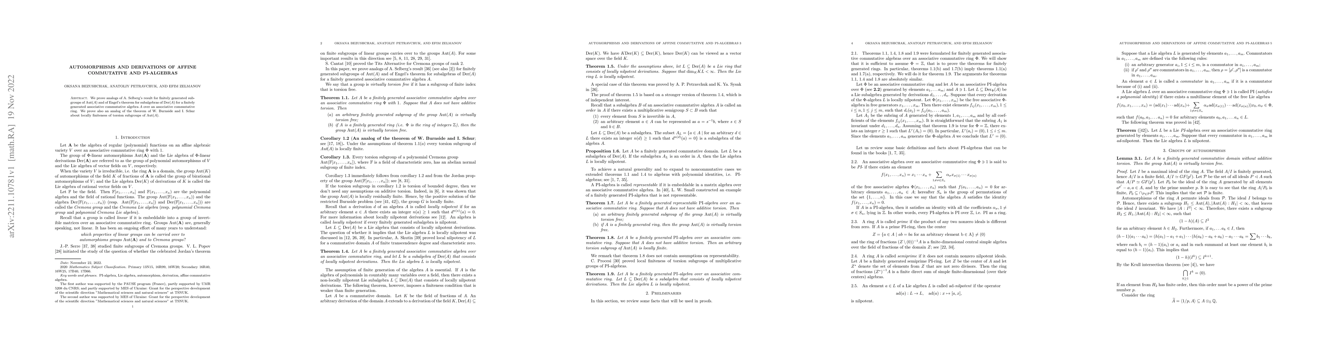 Thumbnail for Automorphisms and derivations of affine commutative and PI-algebras