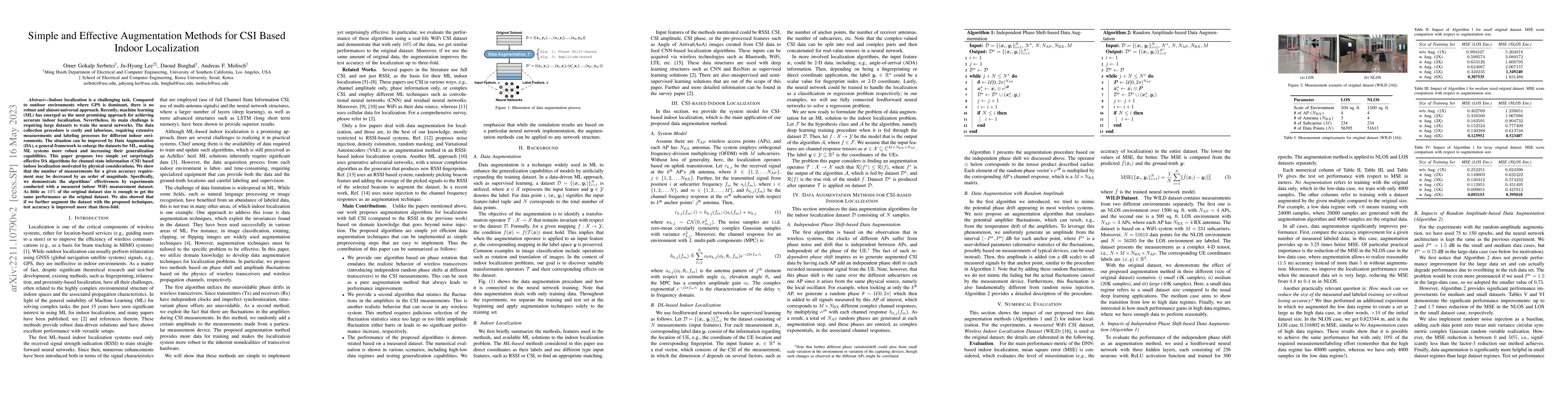 Thumbnail for Simple and Effective Augmentation Methods for CSI Based Indoor
  Localization