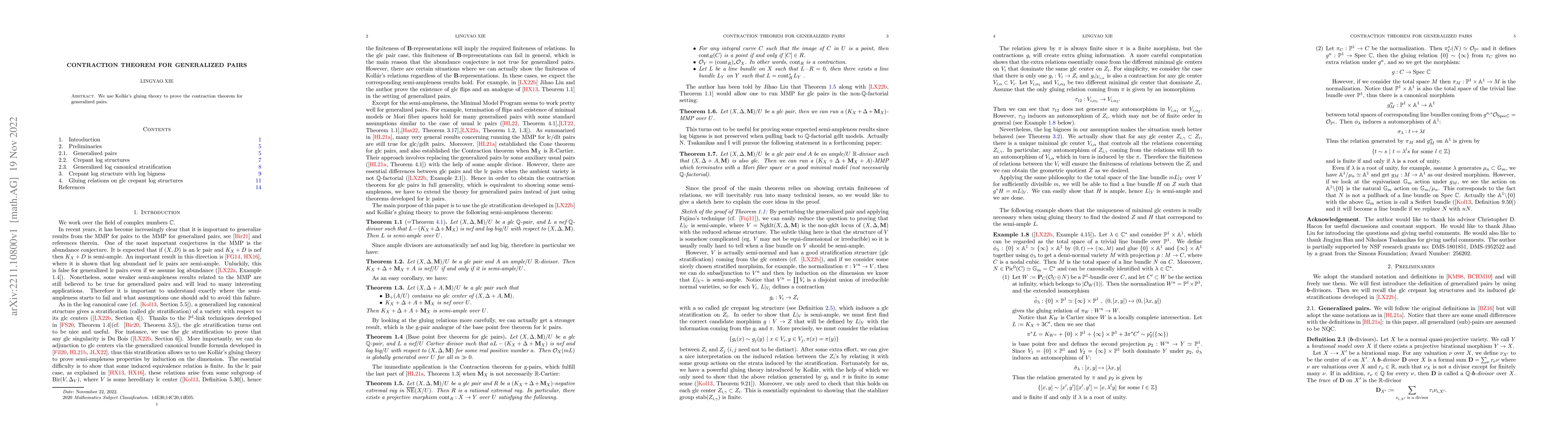 Thumbnail for Contraction theorem for generalized pairs