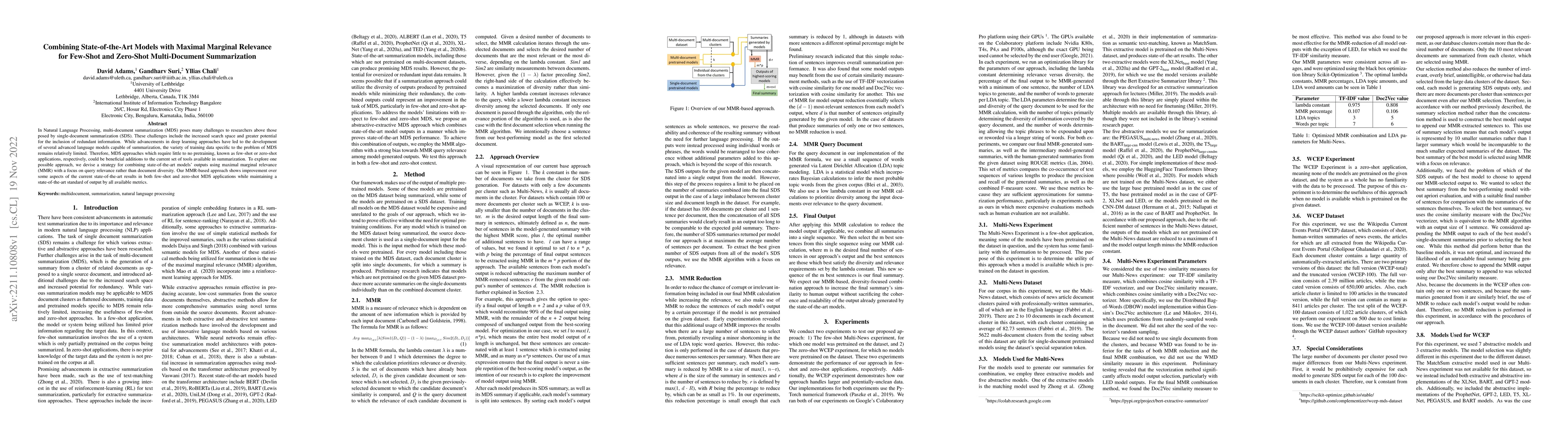 Thumbnail for Combining State-of-the-Art Models with Maximal Marginal Relevance for
  Few-Shot and Zero-Shot Multi-Document Summarization