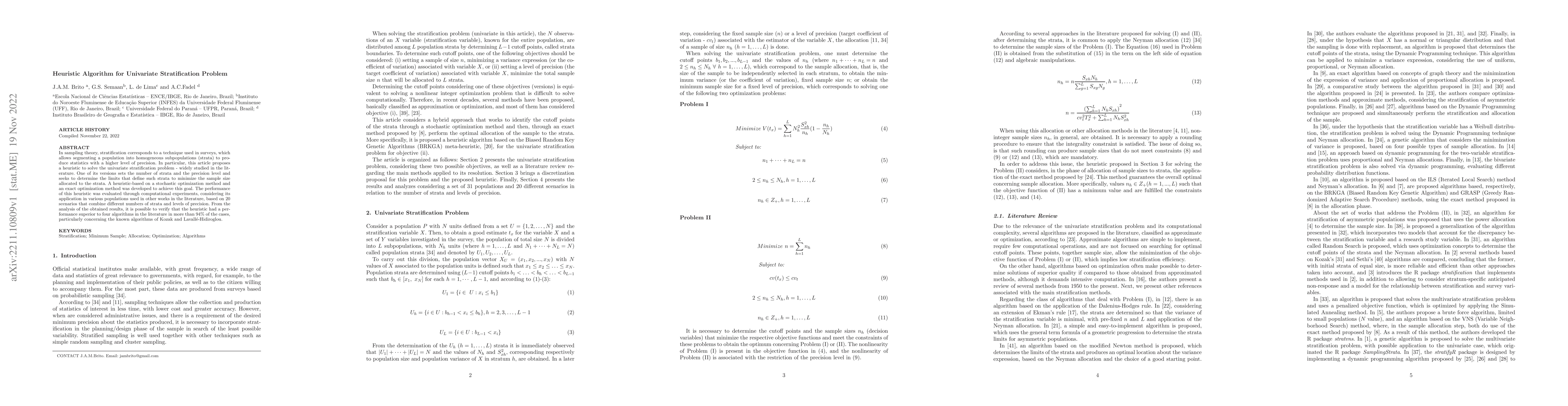 Thumbnail for Heuristic Algorithm for Univariate Stratification Problem